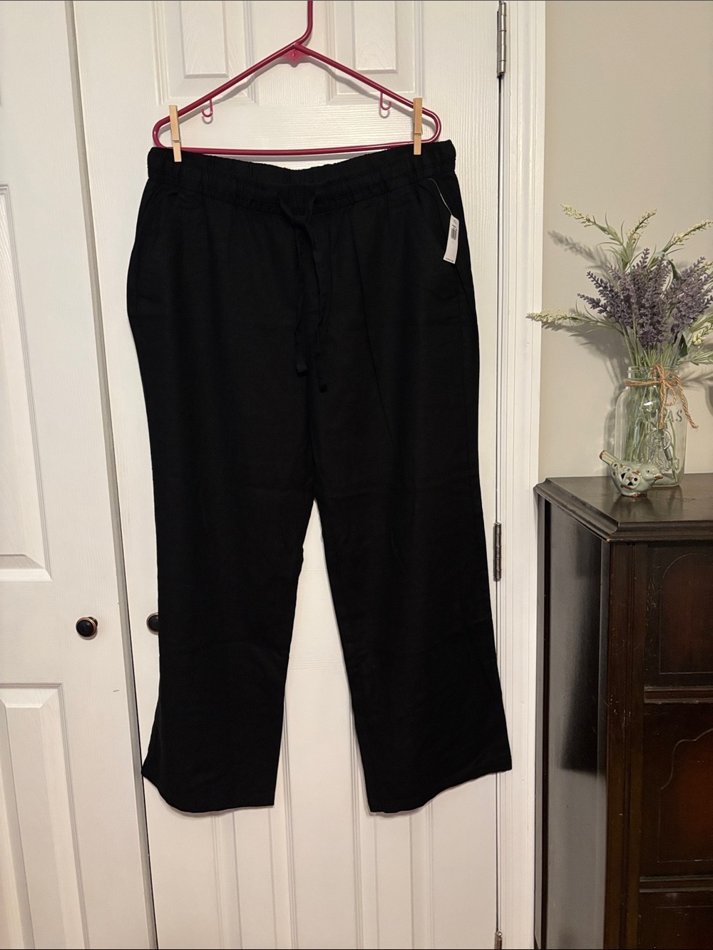 Old Navy Black Wide Leg Drawstring Pants